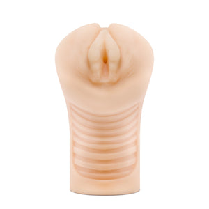 Front side view of the blush M Elite Annabella Soft + Wet Stroker