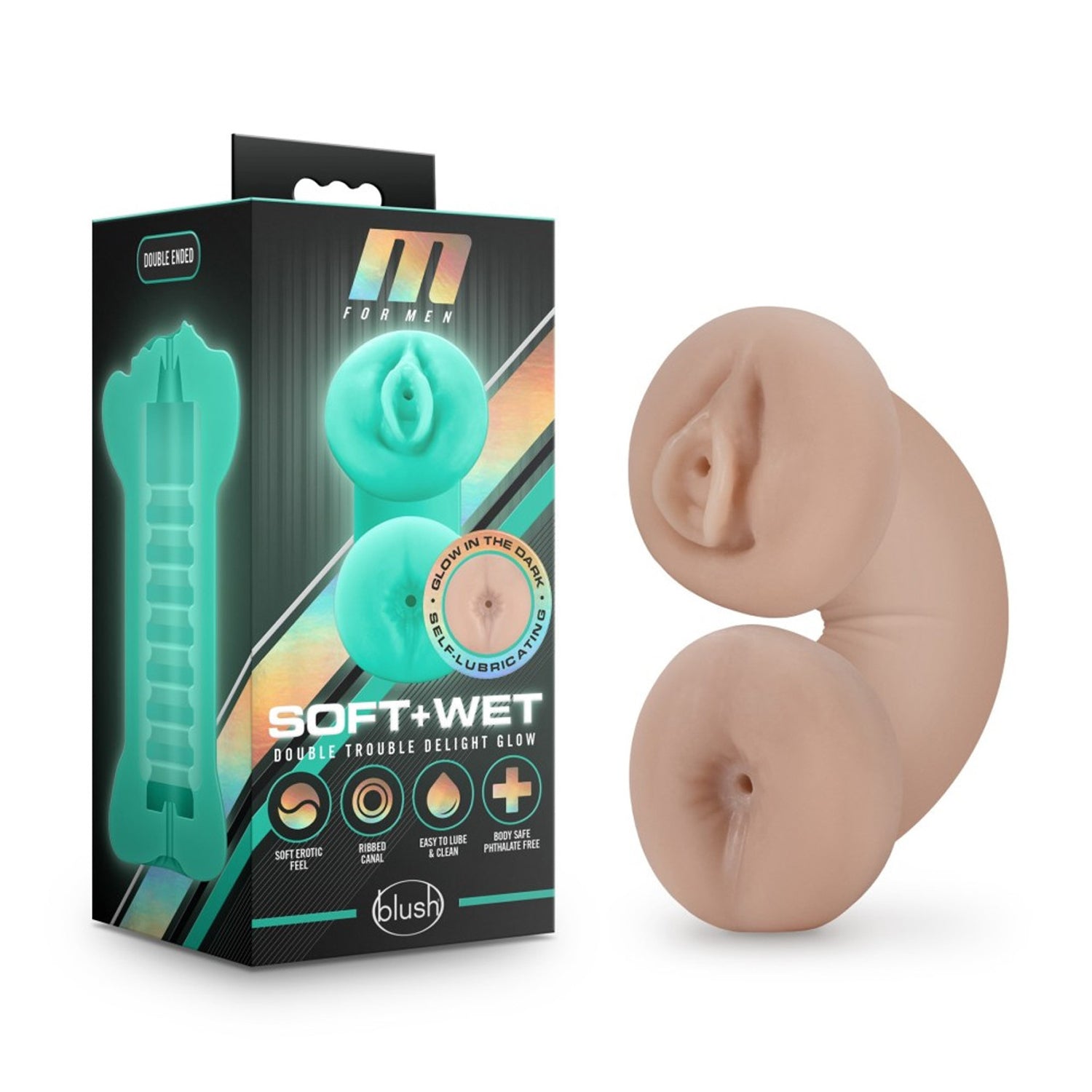 M For Men Soft Wet Double Trouble Delight Glow Stroker Playbay.ca