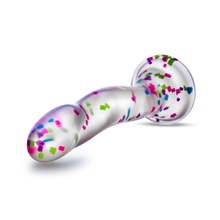 Load image into Gallery viewer, Front top side view of the blush Neo Elite Hanky Panky 7.5 Inch Silicone Glow In The Dark Dildo