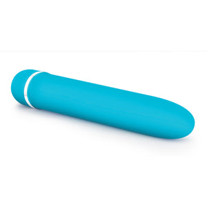 Front side view of the blush Rose Luxuriate  blue Vibrator.