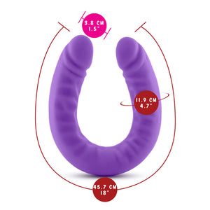 blush Ruse 18 Inch Silicone Slim Double Dong measurements: Insertable width: 3.8 centimetres / 1.5 inches; Insertable girth: 11.9 centimetres / 4.7 inches; Product length: 45.7 centimetres / 18 inches.