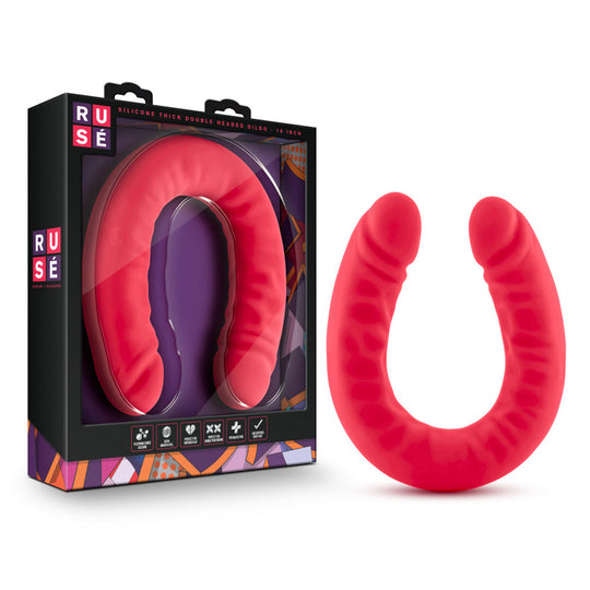 blush Ruse Silicone Thick Double Headed Dildo - 18 Inch