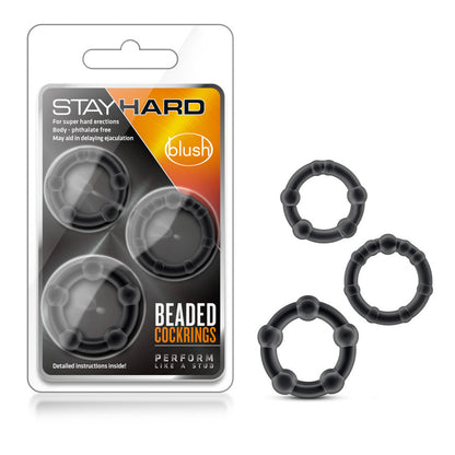 blush Stay Hard Beaded Cock Rings