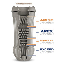 Load image into Gallery viewer, blush Schag&#39;s Luscious Lager Beer Can Stroker Chamber cutaway view (from base to tip): Arise Chamber; Apex Chamber; Squeeze Chamber; Exceed Chamber.