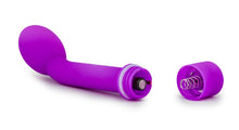 Load image into Gallery viewer, Open Battery cap of the blush Sexy Things G Slim Petite Satn Touch Clitoral Stimulator, showing the placement of the AAA batteries.