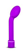 Charger l&#39;image dans la galerie, Side view of the blush Sexy Things G Slim Petite Satn Touch Clitoral Stimulator, standing vertically on its battery cap.