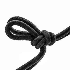 blush Temptasia Bondage Black Rope tied in a knot