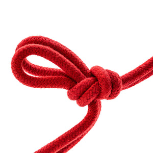 blush Temptasia Bondage Red Rope tied in a knot