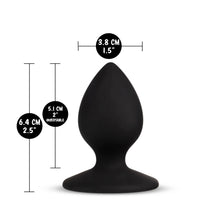 Load image into Gallery viewer, blush Temptasia Slut Plug measurements: Insertable width: 3.8 centimetres / 1.5 inches; Product length: 6.4 centiemtres / 2.5 inches; Inserrtable length: 5.1 centimetres / 2 inches.
