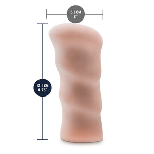 blush X5 Men The Back Door Stroker width: 5.1 centimetres / 2 inches; Product length: 12.1 centimetres / 4.75 inches.