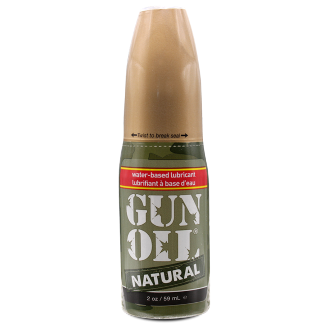 GUN OIL Natural Water-Based Lubricant 2 oz / 59 ml bottle.