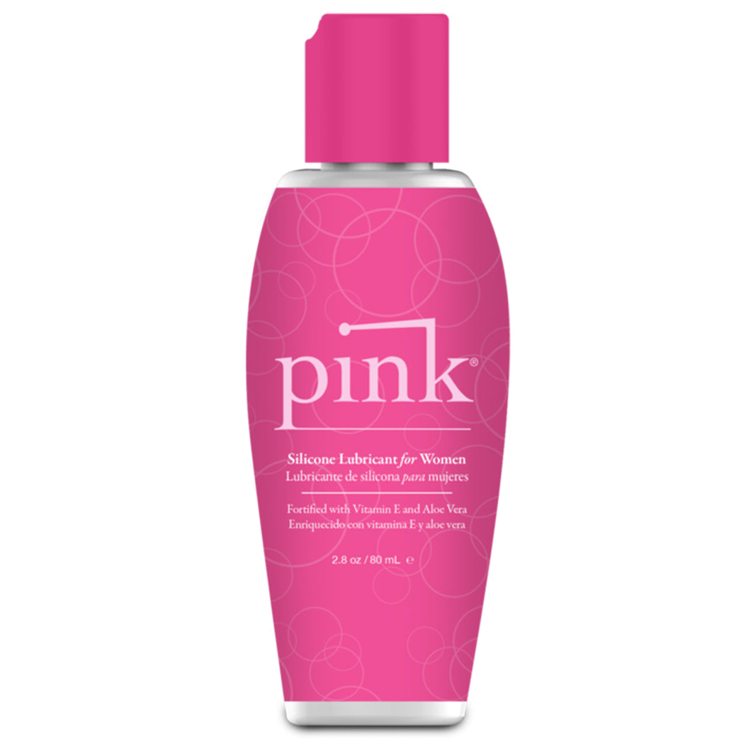 Pink Silicone Lubricant for Women Fortified with Vitamine E and Aloe Vera 2.8 oz / 80 ml bottle