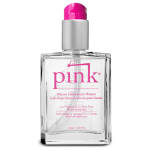 Pink Silicone Lubricant for Women, with Vitamine E and Aloe Vera, Hypoallergenic 4 oz / 120 ml bottle