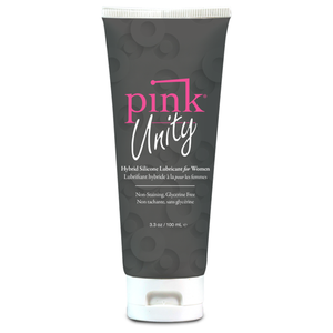 Pink Unity Hybrid Silicone Lubricant for women, Non-Staining Glycerine Free 3.3 oz / 100 ml tube