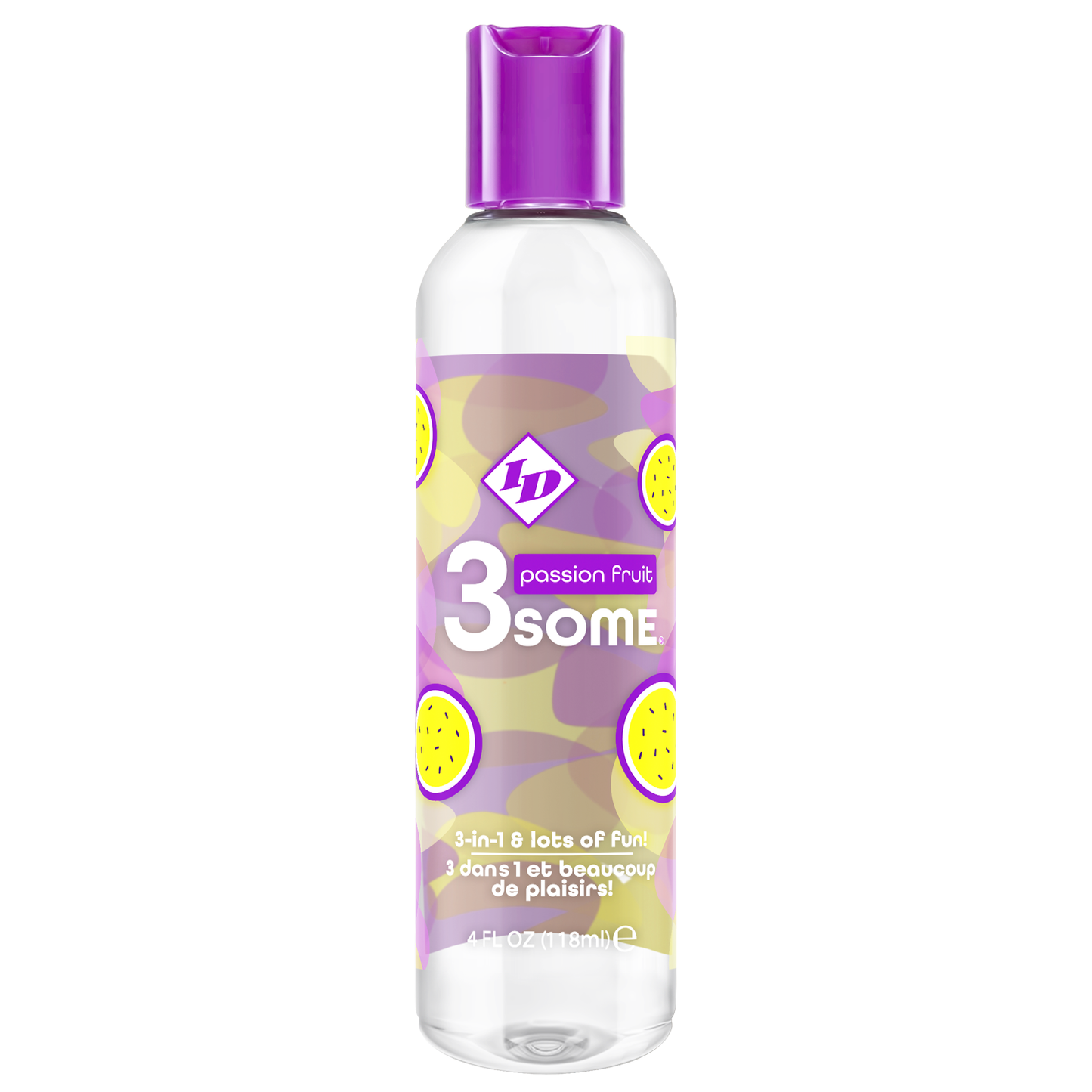 ID Passion Fruit 3some 3-in-1 & lots of fun! 4 fl oz (118 ml) bottle.