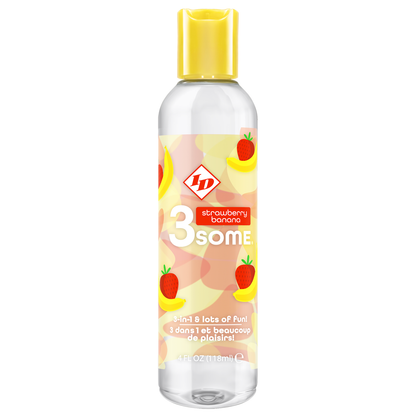 ID Strawberry Banana 3some 3-in-1 & lots of fun! 4 fl oz (118 ml) bottle.