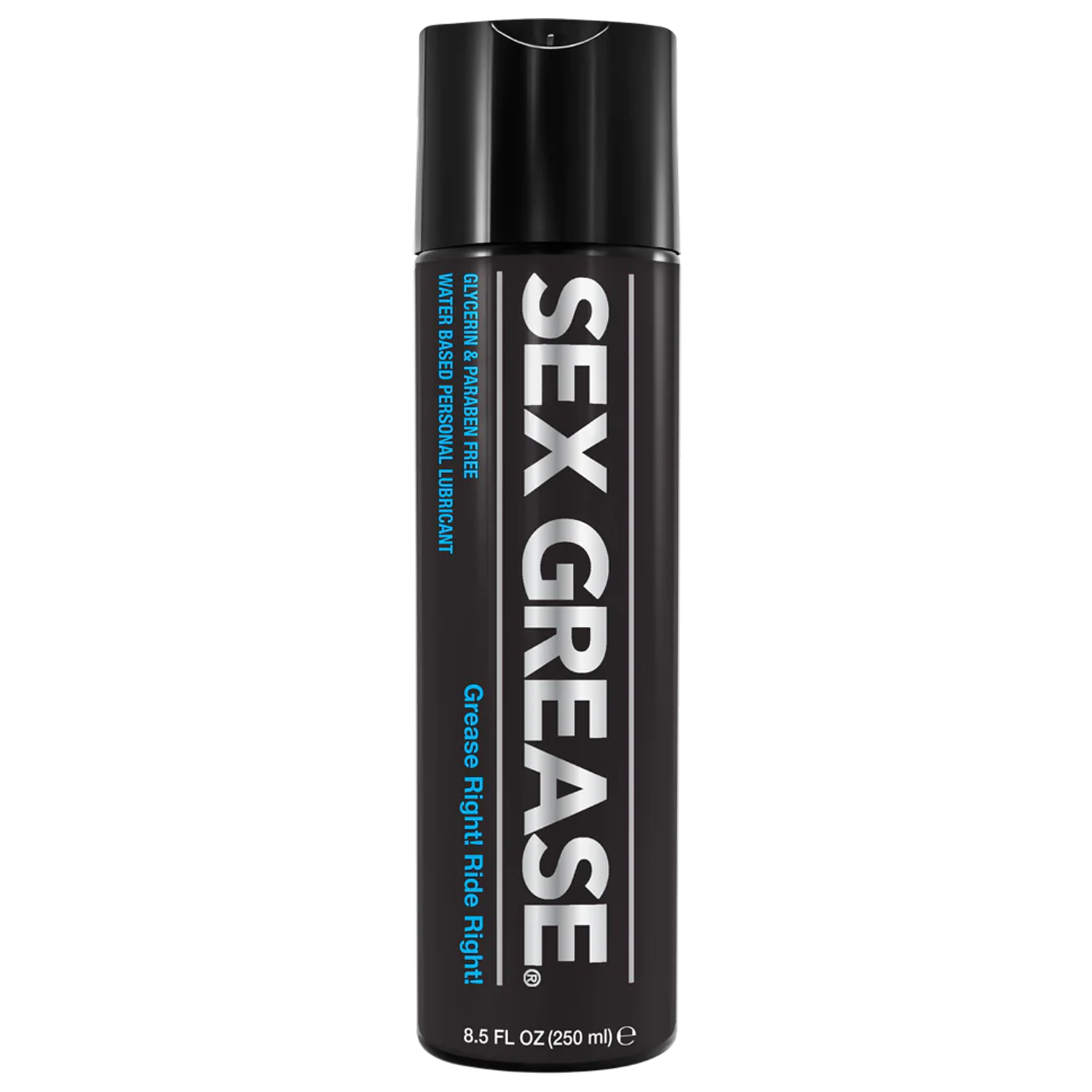 ID Sex Grease Glycerin & Paraben Free Water Based Lubricant, Grease Right! Ride Right! 8.5 fl oz (250 ml) bottle.