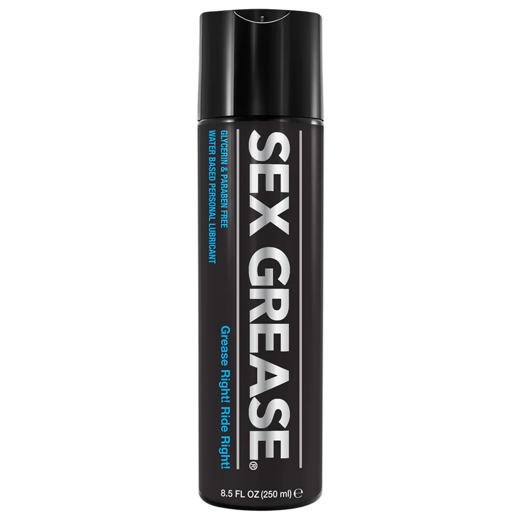 ID Sex Grease Glycerin & Paraben Free Water Based Lubricant, Grease Right! Ride Right! 8.5 fl oz (250 ml) bottle.
