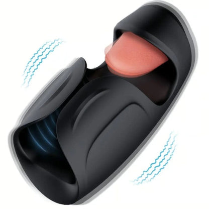 Action graphic demonstrating pulsating shaft vibrations and textured inner sleeve of Lickety Split stroker.