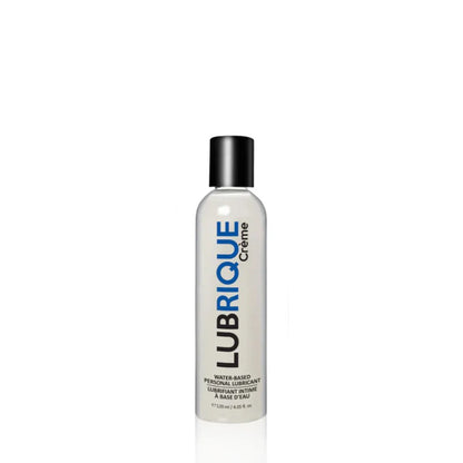 A 120ml (4.05 fl. oz.) bottle of Lubrique Crème paraben-free lubricant, an ideal mid-size choice for bedside pleasure.