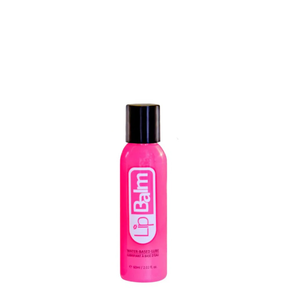 travel-friendly 60ml / 2 oz bottle of LipBalm pink water-based lubricant, perfect for discreet storage and on-the-go pleasure.
