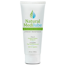 Load image into Gallery viewer, Natural Medilube All Plant Based Ingredients pH balanced, naturally preserved Free of: Parabens; Sulfates; Glycerin, Compatible: Pap test &amp; Ultrasound, Safe for ingestions 4 fl oz / 120 ml tube.