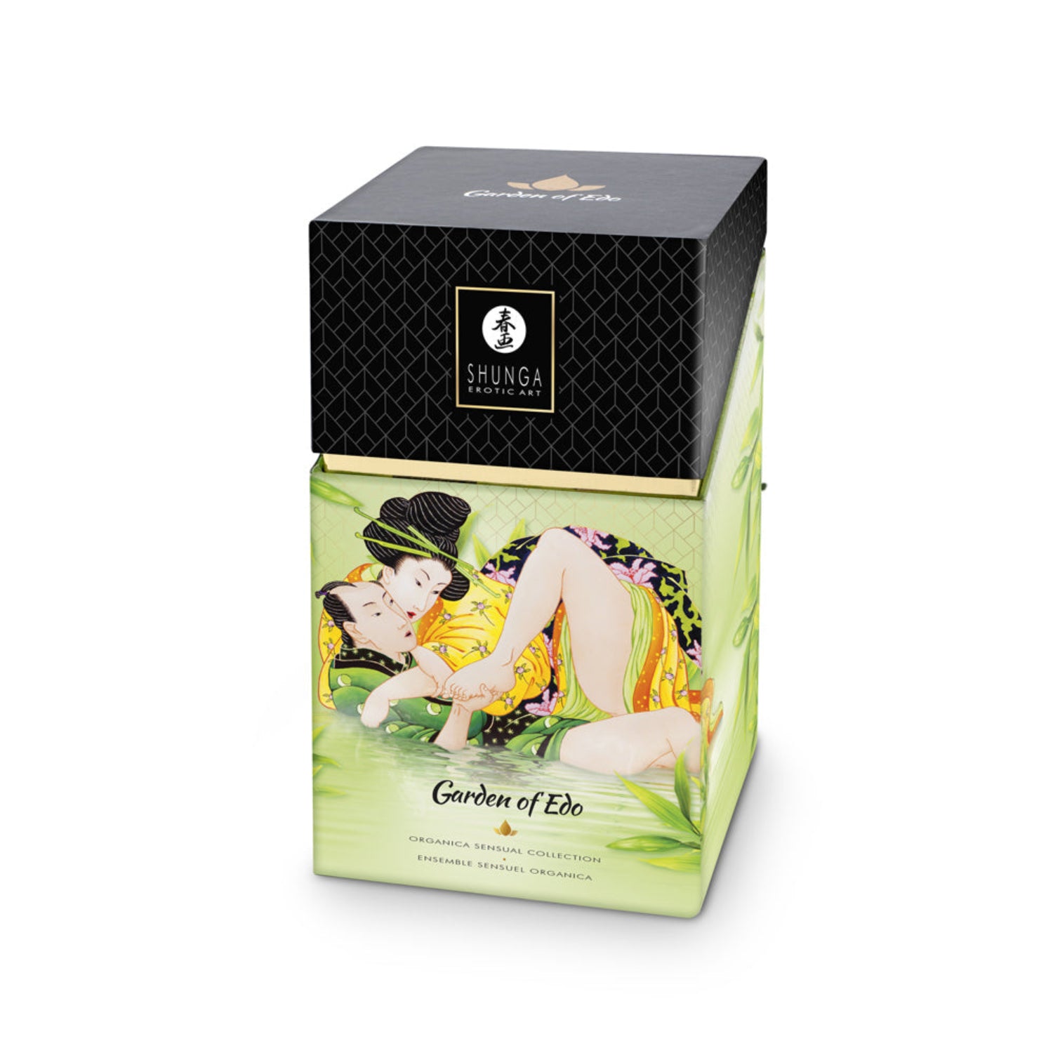 SHUNGA Garden of Edo Organica Sensual Collection luxury gift box featuring traditional Japanese Shunga art.