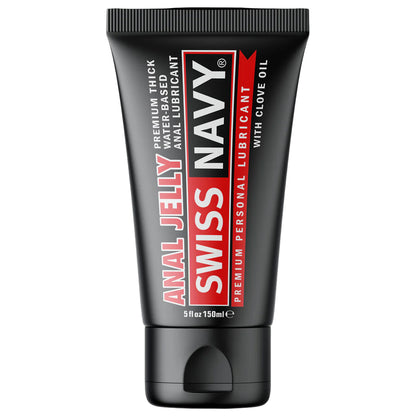 Swiss Navy Anal Jelly Premium Thick Water-Based Anal Lubricant, a premium personal lubricant with Clove Oil 5 fl oz 150 ml tube.