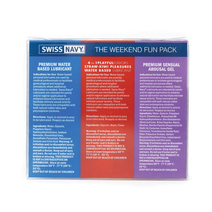 Swiss Navy Weekend Fun Pack with product details on a white background