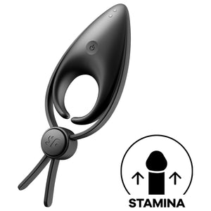An image of the Satisfyer Sniper Ring Vibrator, and on the bottom right corner is an icon for "Stamina".