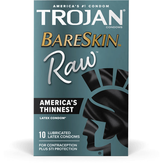 Trojan Bareskin Raw 10 Lubricated Latex Condoms