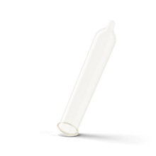 Load image into Gallery viewer, Illustrated image of Trojan Bareskin Raw Lubricated Latex Condom, with the tip pointing up.