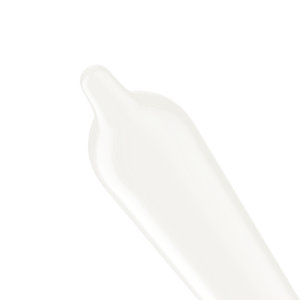 Illustrated image of the tip of Trojan Bareskin Raw Lubricated Latex Condom.