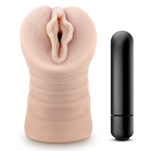 Charger l&#39;image dans la galerie, blush Ashley Vibrating Stroker Product top, with the bullet beside.