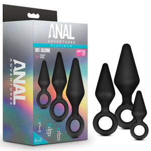 blush Anal Adventures Platinum Loop Plug Kit Product with package