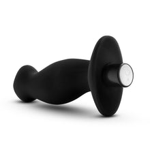 Load image into Gallery viewer, Back side of the blush Anal Adventures Platinum Vibrating Prostate Massager 2, with the power button &amp; charging port visible on the back of the product.