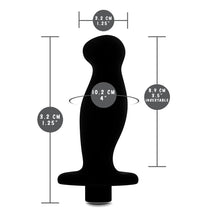 Charger l&#39;image dans la galerie, blush Anal Adventures Platinum Vibrating Prostate Massager 2 measurements: Product width: 3.2 cm / 1.25&quot;; Product length: 3.2 cm / 1.25&quot;; Insertable circumference: 10.2 cm / 4&quot;; 8.9 cm / 3.5&quot; Insertable (length).