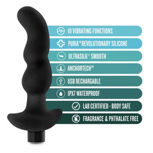 Charger l&#39;image dans la galerie, blush Anal Adventures Platinum Prostate Massager 3 features: 10 vibrating functions; Puria revolutionary silicone; Ultrasilk smooth; Anchortech; USB rechargeable; IPX7 waterproof; Lab certified - body safe; Fragrance &amp; Phthalate free.
