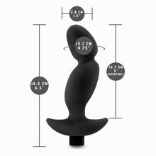 Load image into Gallery viewer, blush Anal Adventures Platinum Vibrating Prostate Massager 4 measurements: Product width: 3.8 cm / 1.5&quot;; Product length: 16.5 cm / 6.5&quot;; Insertable circumference: 12.1 cm / 4.75&quot;; 12.7 cm / 5&quot; insertable length.