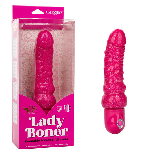 CalExotics Naughty Bits Lady Boner Bendable Vibrator product and package