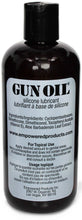 Load image into Gallery viewer, Gun Oil Silicone Lubricant Back Label. Ingredients: Cyclopentasiloxane, Dimethicone, Dimethiconol, Tocopheryl Acetate (Vitamin E), and Aloe Barbadensis Leaf Extract. www.empoweredproducts.com. For Topical use.Apply desired amount to genital areas. Not a contraceptive, and does not contain spermicide. If irritation or discomfort occurs, discontinue use and consult a doctor. Empowered Products Inc. 3367 W. Oquendo Rd. Las Vegas, NV 89118.