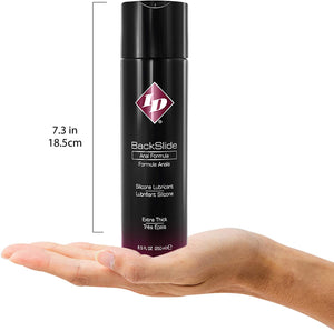 ID BackSlide Silicone Lubricant 8.5oz size guide