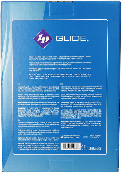 ID Glide Water Based Lubricant back label