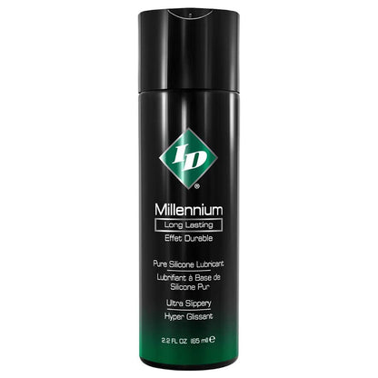 ID Millennium Long Lasting Pure Silicone Lubricant Ultra Slippery 2.2 fl. oz. (65 ml).