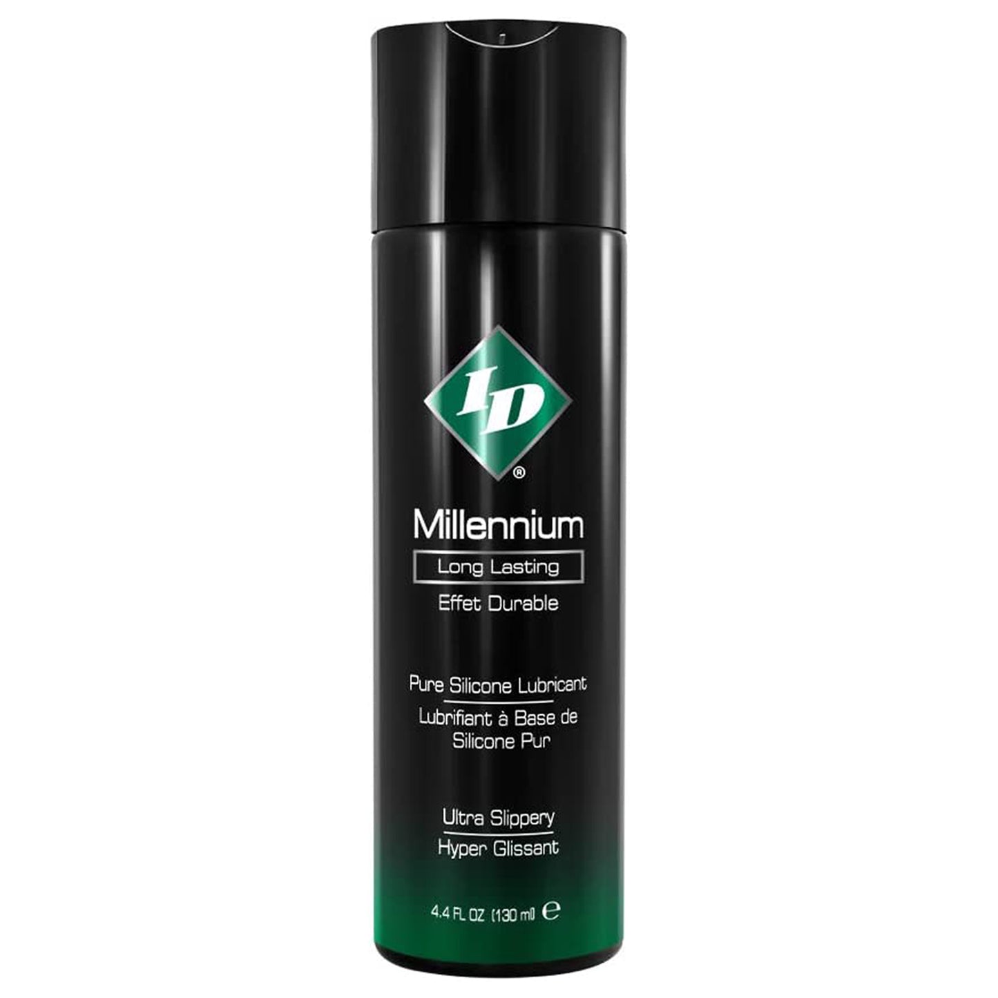 ID Millennium Long Lasting Pure Silicone Lubricant Ultra Slippery 4.4 fl. oz. (130 ml).