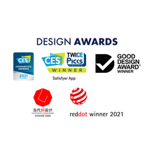 Load image into Gallery viewer, Satisfyer Curvy 1+ Air Pulse Stimulator + Vibration Design Awards: CES Innovation Awards 2021 Honoree, CES Twice Picks Winner Satisfyer App, Good Design Award Winner, Contemporary Good Design Winner 2020, and reddot winner 2021.