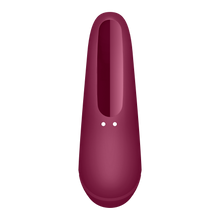 Load image into Gallery viewer, Back of the Satisfyer Curvy 1+ Air Pulse Stimulator + Vibration, the charging port is visible in the middle of the product