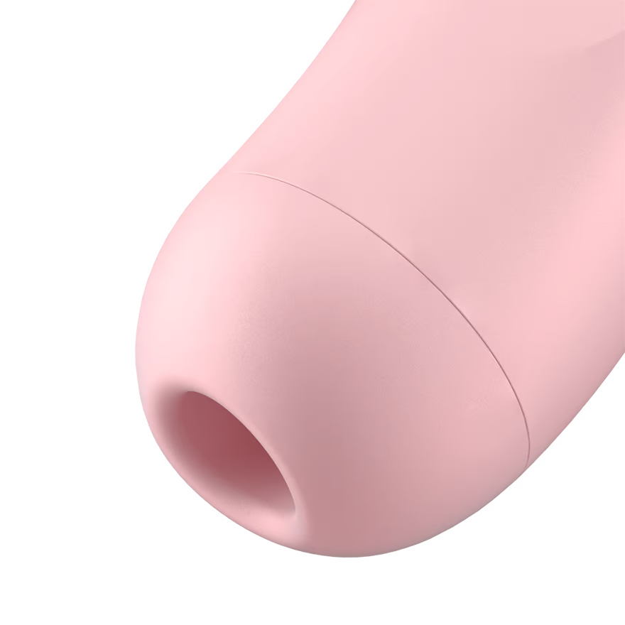 Close up at the silicone head from the Satisfyer Curvy 2+ Air Pulse Stimulator