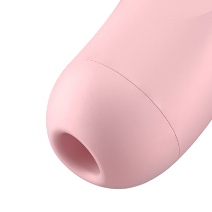 Close up at the silicone head from the Satisfyer Curvy 2+ Air Pulse Stimulator