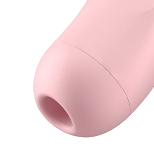 Close up at the silicone head from the Satisfyer Curvy 2+ Air Pulse Stimulator